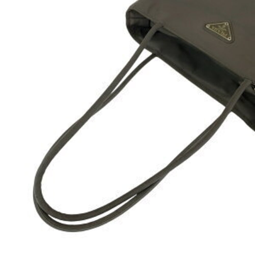 Prada plate handbag bag logo triangular tote nylon gray Tessuto - Picture 5 of 10